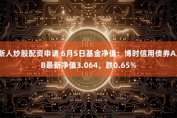 新人炒股配资申请 6月5日基金净值：博时信用债券A/B最新净值3.064，跌0.65%